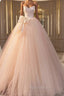 Champagne Tulle Strapless Pleats Bow Wedding Dresses