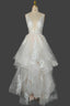 Champagne V-Neck Long Formal Prom Dresses A-Line Tulle Formal Evening Dresses
