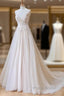 Champagne V Neck Tulle Lace Long Formal Prom Dresses Evening Dresses A Line Sleeveless Formal Dresses
