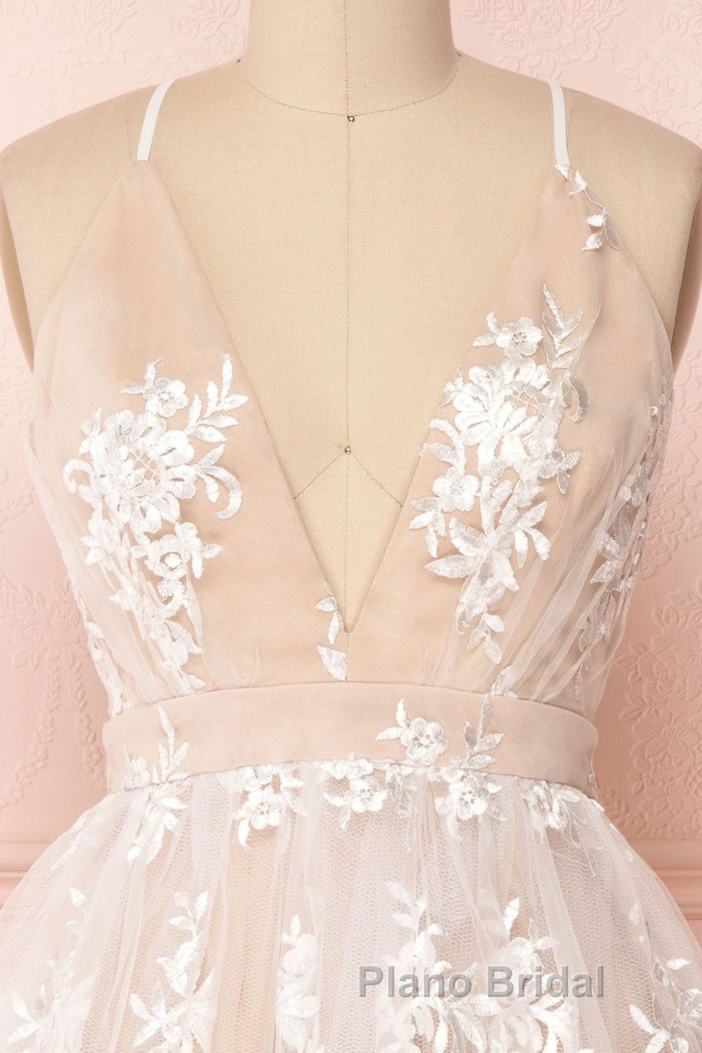 Champagne v neck tulle lace short Formal Prom dress champagne tulle bridesmaid dress