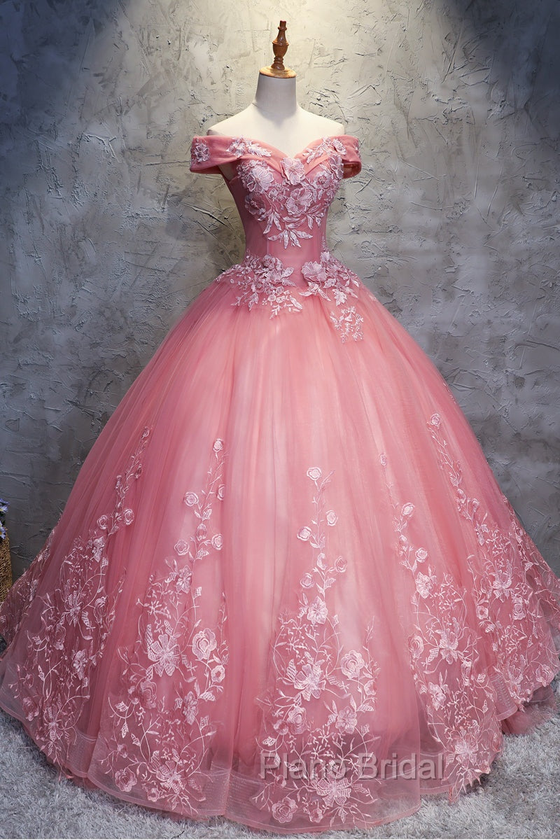Charming Ball Gown Off-The-Shoulder Tulle Sweet 16 Dresses, Quinceanera Dresses