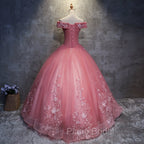 Charming Ball Gown Off-The-Shoulder Tulle Sweet 16 Dresses, Quinceanera Dresses