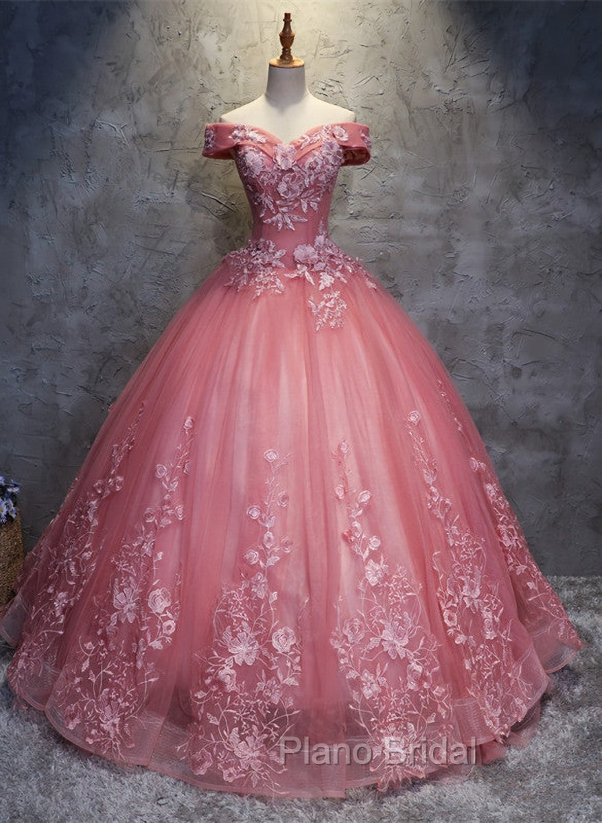 Charming Ball Gown Off-The-Shoulder Tulle Sweet 16 Dresses, Quinceanera Dresses Main image