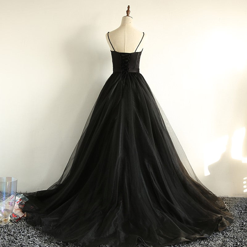 Charming Black Long Party Gowns, Black Formal Evening Formal Prom Dresses
