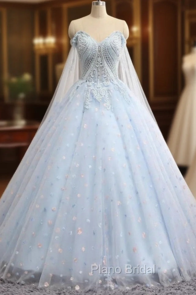 Charming Blue Ball Gown Tulle Sweetheart Quinceanera Dresses Main image