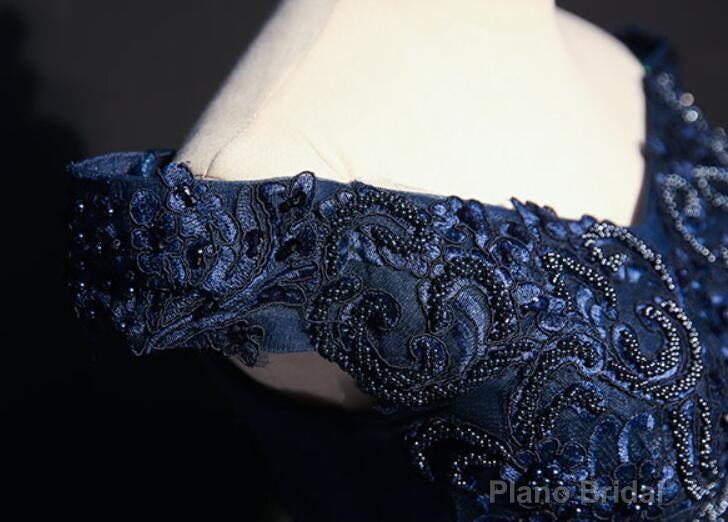 Charming Blue Off the Shoulder Long Sweet 16 Dress, Handmade Party Gown