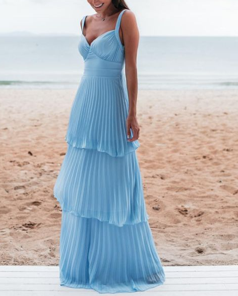 Charming Blue Formal Prom Dresses Long Formal Evening Dresses