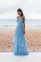 Charming Blue Formal Prom Dresses Long Formal Evening Dresses