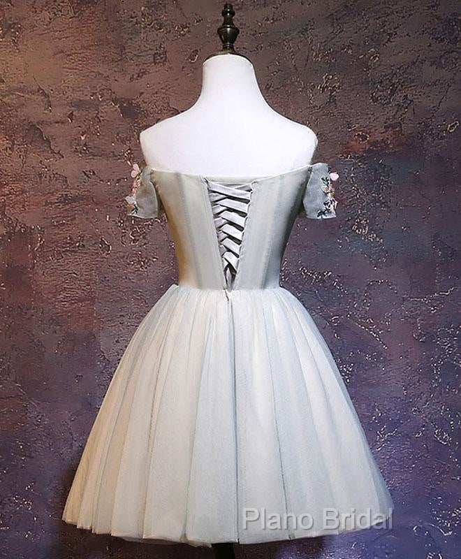 Charming Floral Short Tulle Formal Prom Dresses, Knee Length Party Dresses, Formal Dresses Secondary image