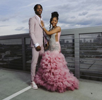Beautiful Pink Beaded Mermaid Formal Prom Dresses Long Formal Evening Dresses