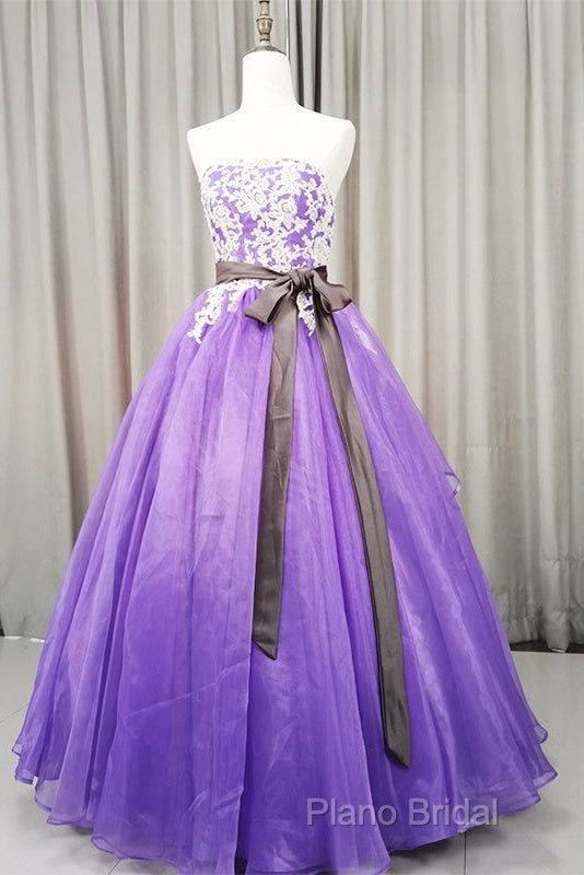 Charming Handmade Organza Purple Sweet 16 Gown, Party Dresses