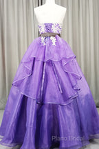 Charming Handmade Organza Purple Sweet 16 Gown, Party Dresses