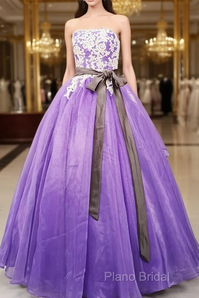 Charming Handmade Organza Purple Sweet 16 Gown, Party Dresses