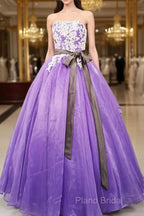 Charming Handmade Organza Purple Sweet 16 Gown, Party Dresses