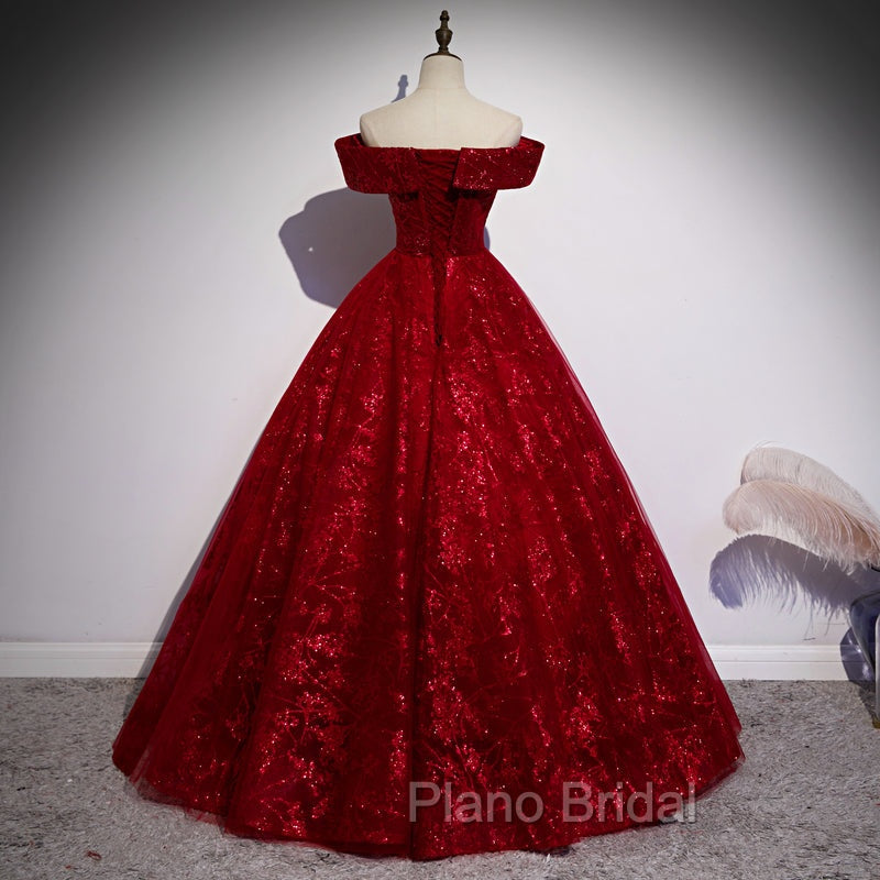 Charming Lace Sweetheart Off Shoulder Gown, Formal Prom Party Dresses