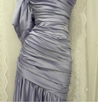 Charming Light Purple Mermaid Sweetheart Neck Pearl Sequin Satin Long Formal Prom Dresses