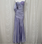 Charming Light Purple Mermaid Sweetheart Neck Pearl Sequin Satin Long Formal Prom Dresses