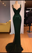 Charming Mermaid Straps Dark Green Sequin Formal Prom Dresses Long Formal Prom Dresses