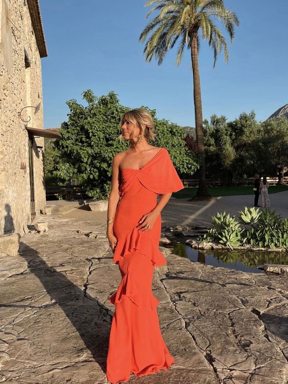 Charming Formal Prom Dresses Orange Formal Evening Dresses