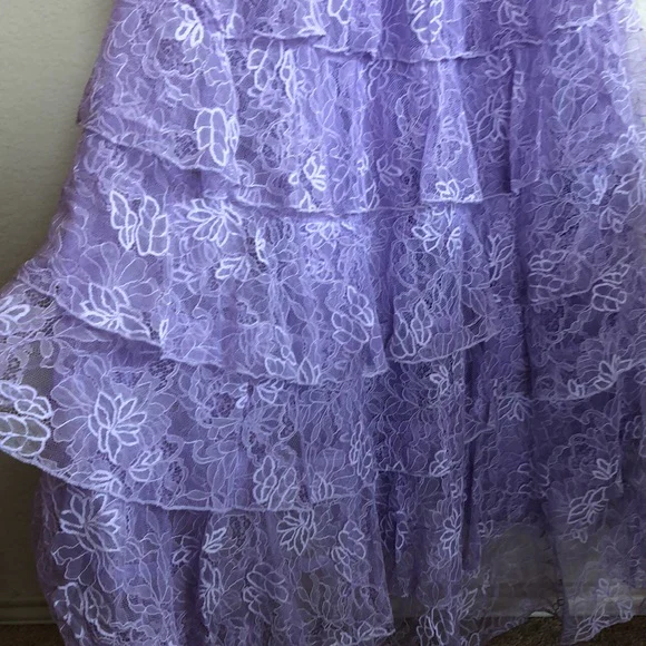 Lilac Long Formal Prom Dresses Layed Lace Formal Evening Dresses