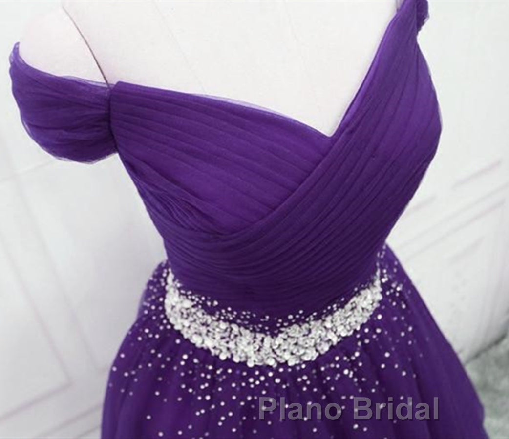 Charming Sequins Off Shoulder Dark Purple Long Formal Prom Dress, Off the Shoulder Dark Purple Formal Evening Dress