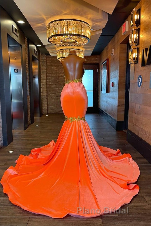 Charming Sleeveless Halter Backless Mermaid Formal Prom Dress With Gold Beading Secondary image