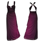 Charming Straps Ombre Grape Backless Long Chiffon Formal Prom Dresses Formal Evening Dresses