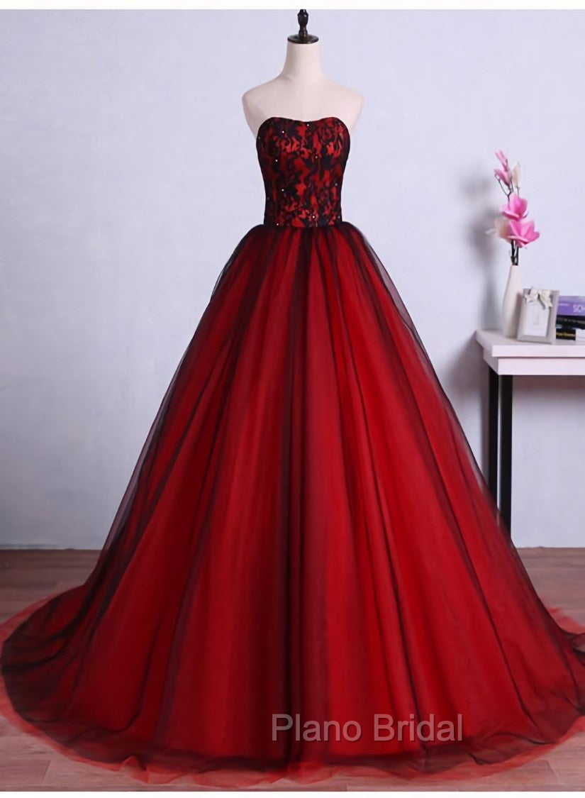 Charming Sweetheart Red and Black Gown, Sweet 16 Dresses, Formal Dresses Main image