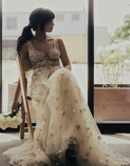 Charming V-Neck Floral Long Formal Prom Dresses, Formal Evening Dresses
