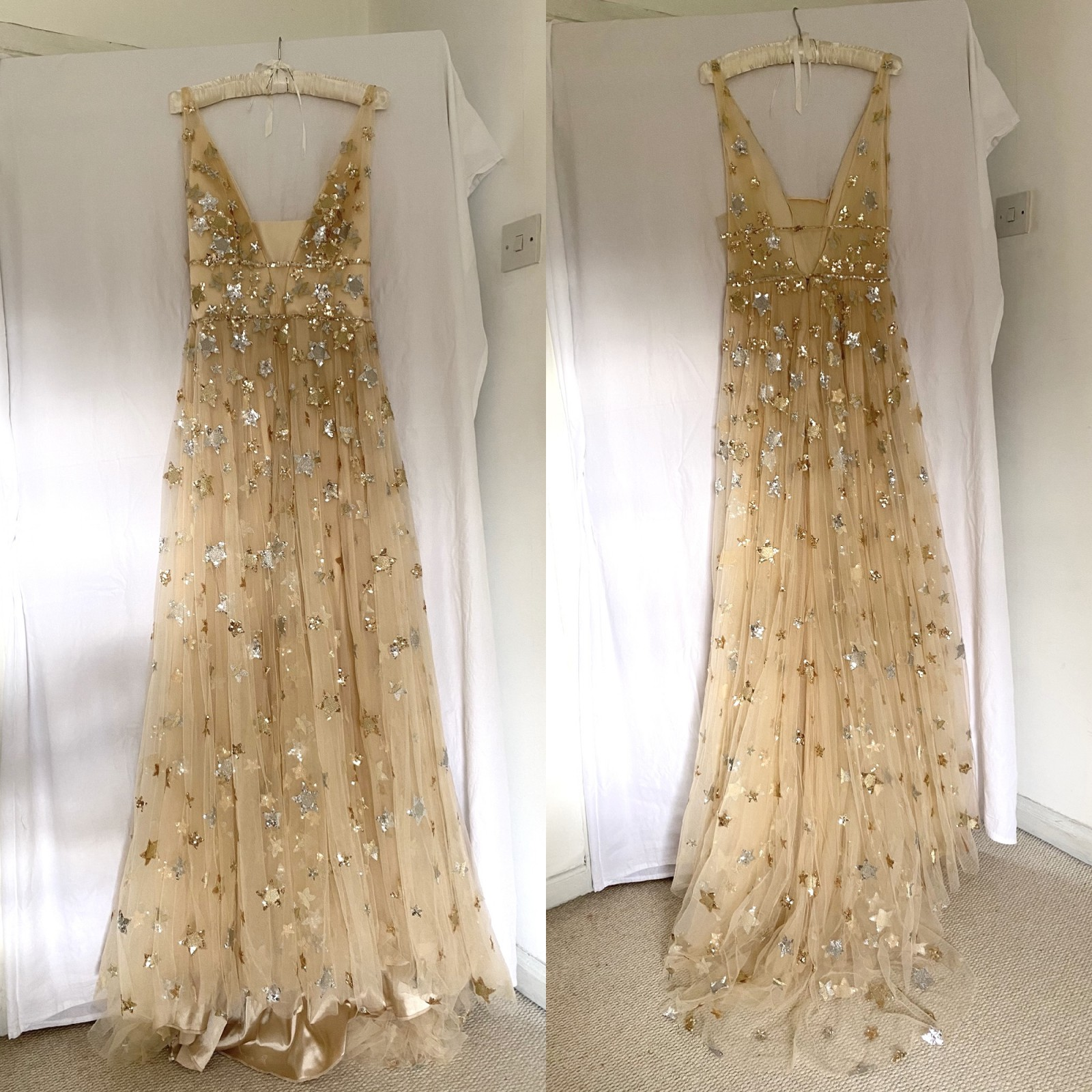 Charming V-Neck Floral Long Formal Prom Dresses, Formal Evening Dresses