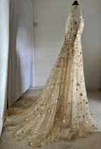 Charming V-Neck Floral Long Formal Prom Dresses, Formal Evening Dresses