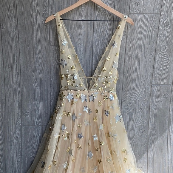 Charming V-Neck Floral Long Formal Prom Dresses, Formal Evening Dresses