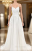 Cheap Bride Marry Dresses White Chiffon Embroidery Wedding Dresses