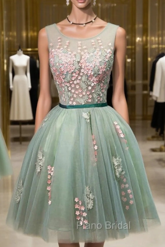 Cheap homecoming Dresses Elegant A-Line Scoop Sleeveless Open-Back Main image