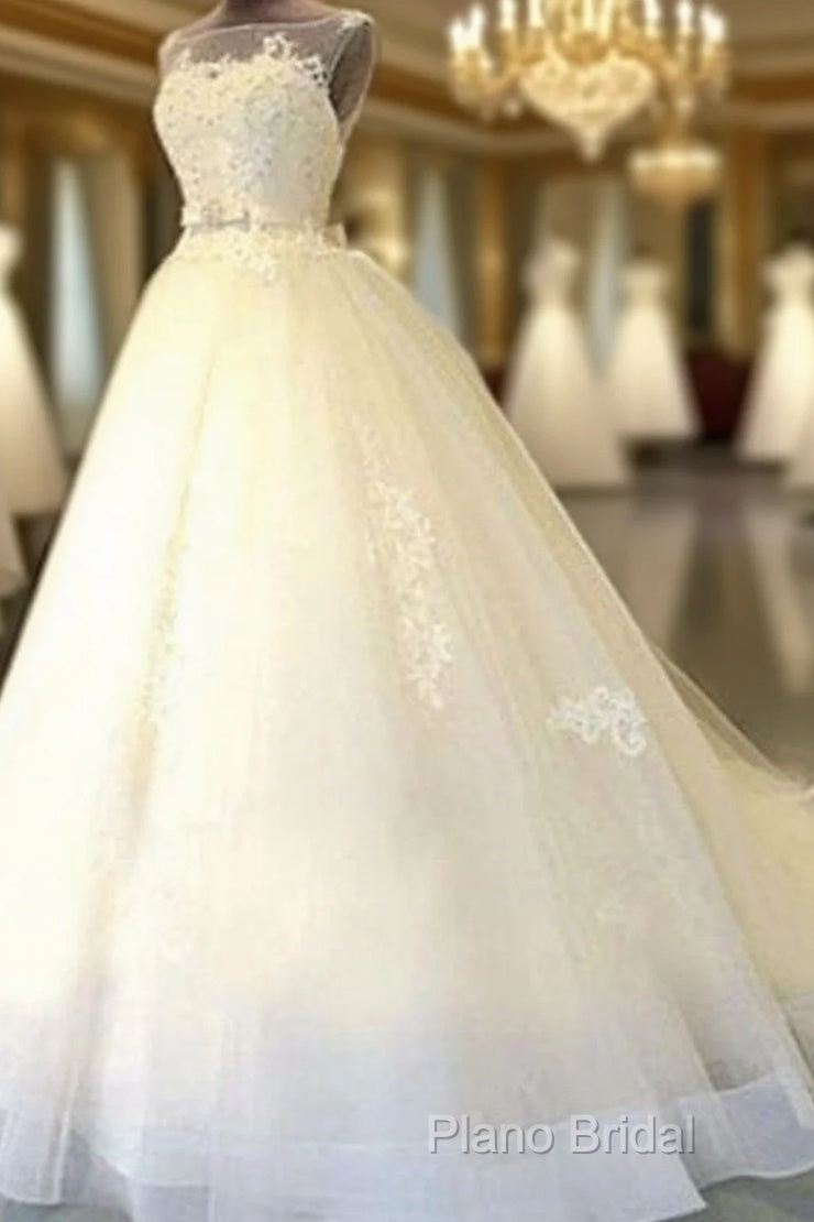 Cheap Popular Stunning Ivory Lace Top A-Line Wedding Dresses, Bridal Gown, Main image
