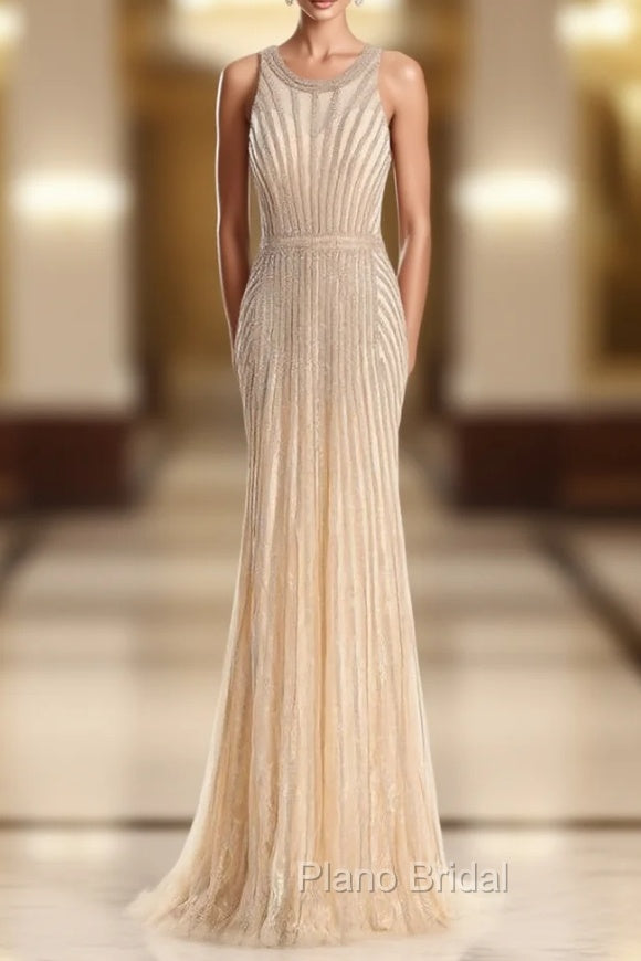 Cheap Formal Prom Dresses Robe De Soiree Halter Gold Evening Party Dresses Main image