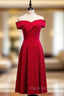 Cheap Satin Burgundy Sleeveless Short Formal Prom Dresses