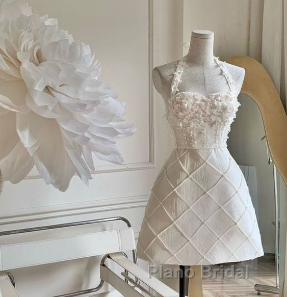 Chic A-Line Satin Halter Short Homecoming Dresses 18Th Birthday Outfits Secondary image