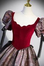 Chic A-Line Short Sleeve Formal Prom Dresses, Cute Evening Party Dresses