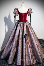 Chic A-Line Short Sleeve Formal Prom Dresses, Cute Evening Party Dresses