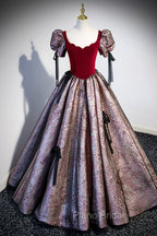 Chic A-Line Short Sleeve Formal Prom Dresses, Cute Evening Party Dresses