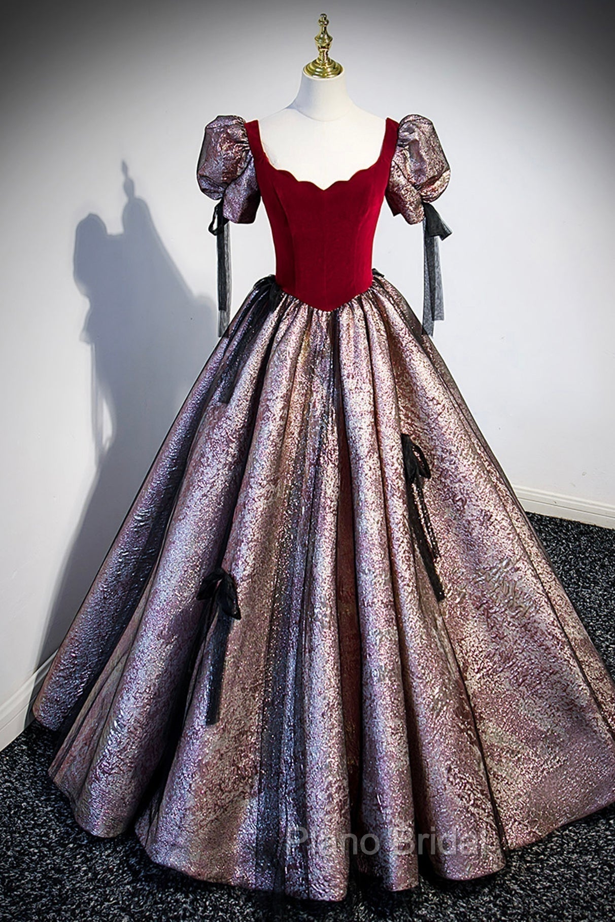 Chic A-Line Short Sleeve Formal Prom Dresses, Cute Evening Party Dresses