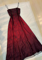 Chic A Line Spaghetti Straps Burgundy Sleeveless Formal Evening Dresses Tulle Long Formal Prom Dresses