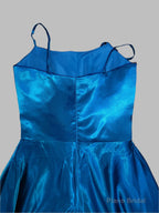 Chic A-Line Tie Straps Long Satin Prom Party Dress With Split