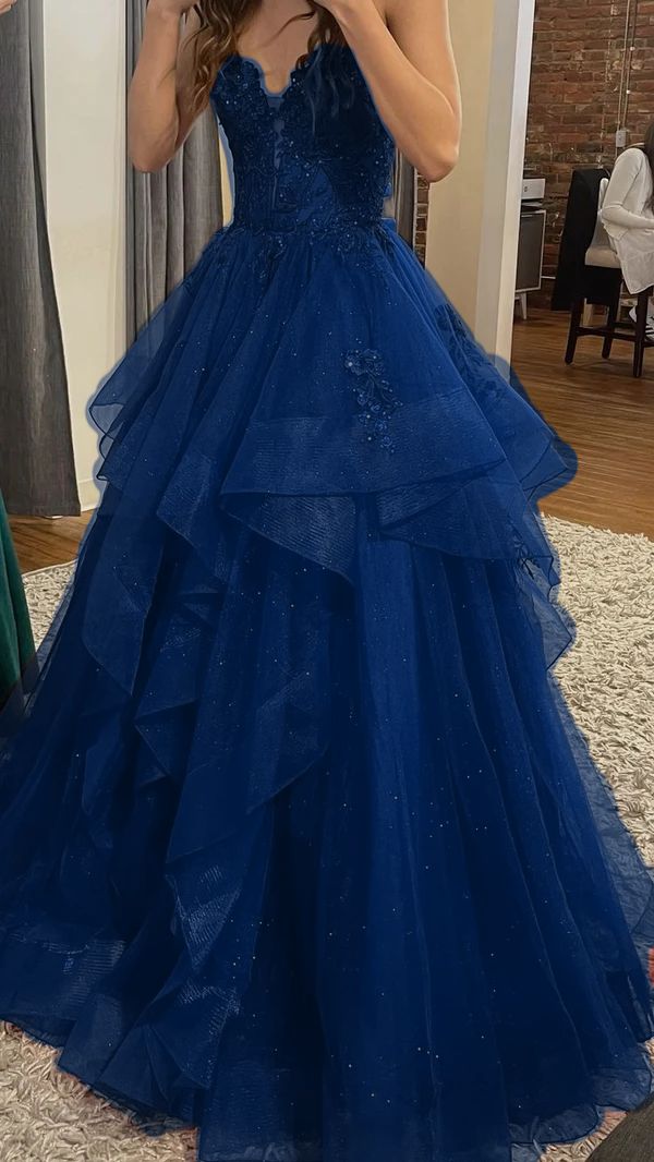 Chic Ball Gown Spaghetti Straps Burgundy Tulle Lace Long Formal Prom Dresses Formal Evening Formal Gowns