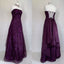 Chic Ball Gown Strapless Grape Tulle Formal Evening Dresses Long Formal Prom Dresses