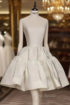 Chic Ball Gown Straps White Satin Homecoming Dresses Birthday Dresses Birthday Outfits