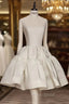 Chic Ball Gown Straps White Satin Homecoming Dresses Birthday Dresses Birthday Outfits