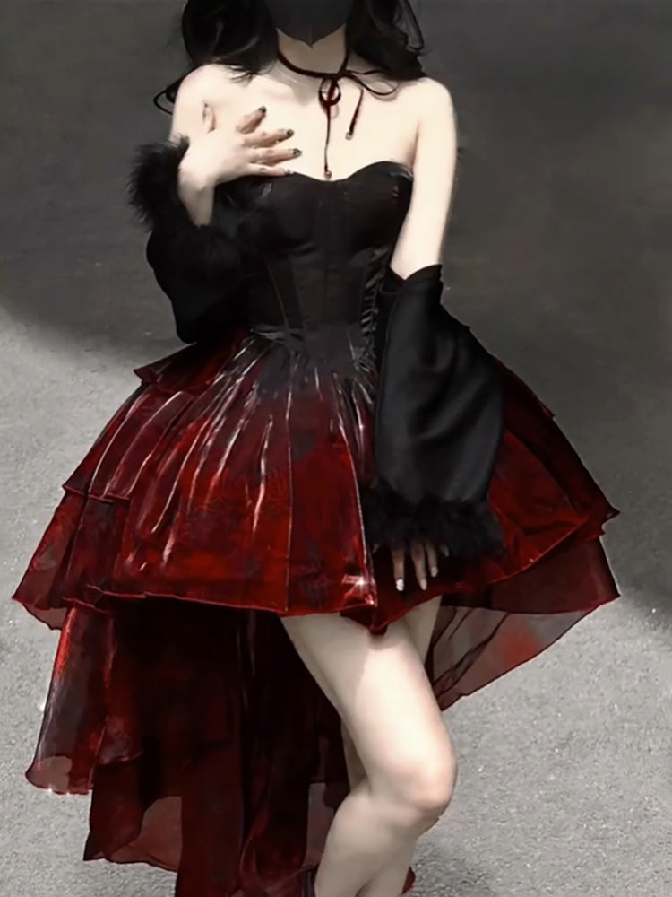 Chic Ball Gown Sweetheart Burgundy Organza Formal Prom Dresses Birthday Dresses Birthday Outfits