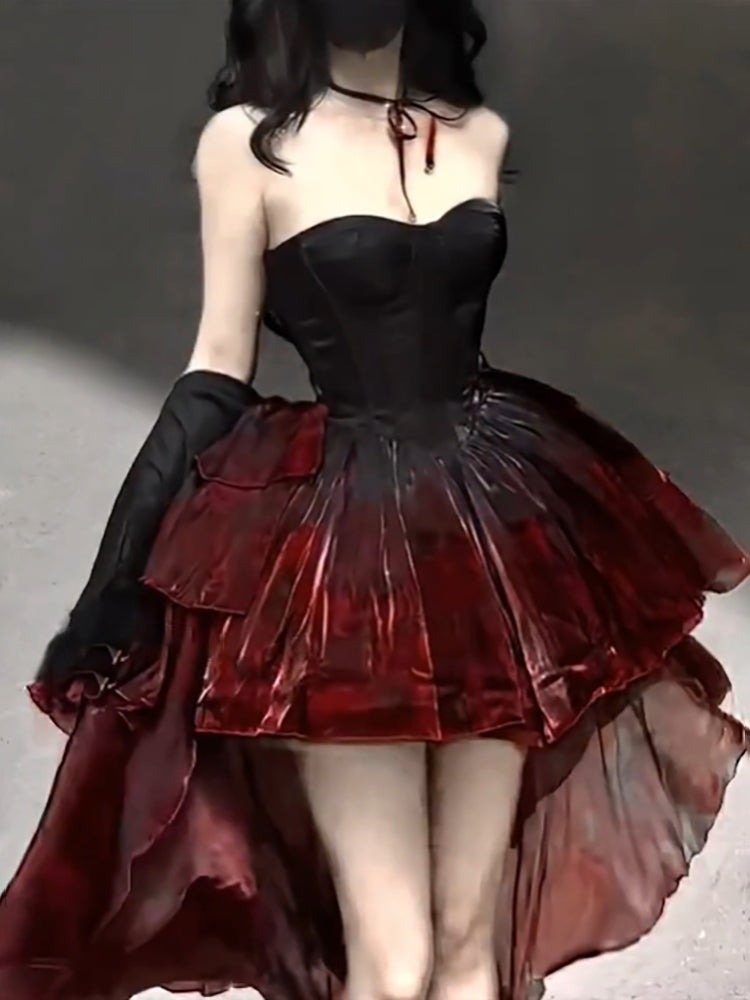 Chic Ball Gown Sweetheart Burgundy Organza Formal Prom Dresses Birthday Dresses Birthday Outfits